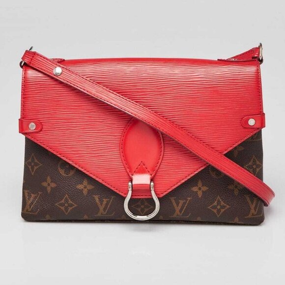 Louis Vuitton Coquelicot Epi Leather and Monogram Canvas Saint Michel Bag - Picture 1 of 10